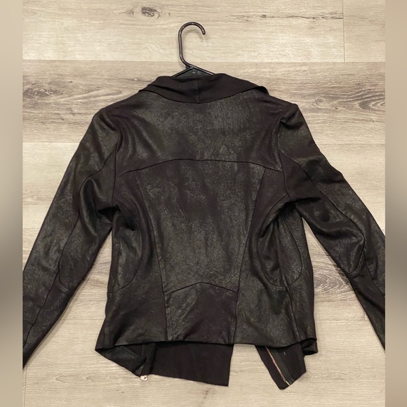 ZARA Faux Suede Moto Jacket  Color: Shimmery Black Size: S - Picture 3 of 8